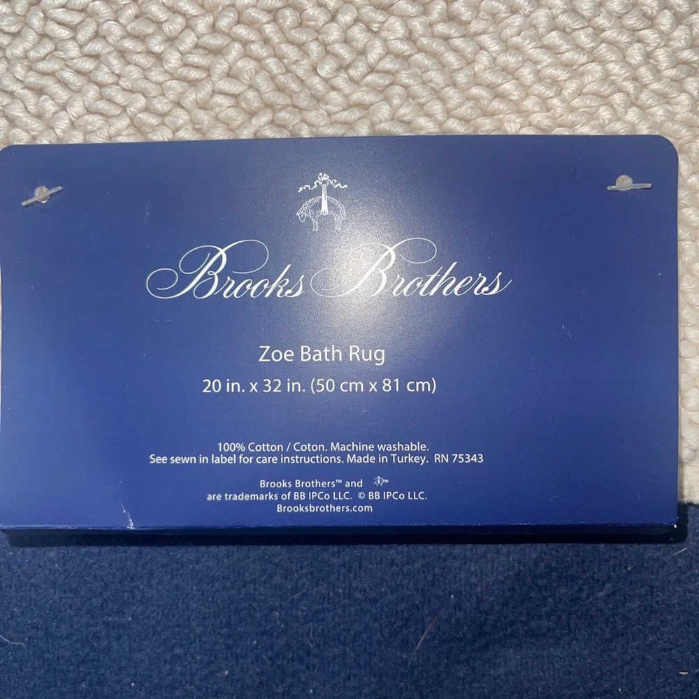 Brooks Brothers Zoe Flint Bath Rug Reversible Beige Color 20” X 32” 100% Cotton